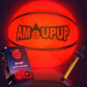Amoupup, Glow in The Dark Basketball,Light Up Led Lights and Batteries